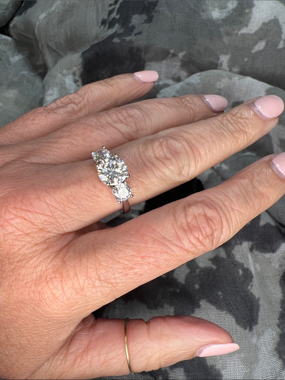 Classic Three-Stone 2ct Moissanite Diamond Ring